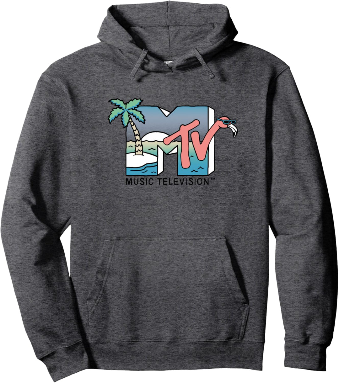 MTV Island Flamingo Palm Tree Logo Pullover Hoodie
