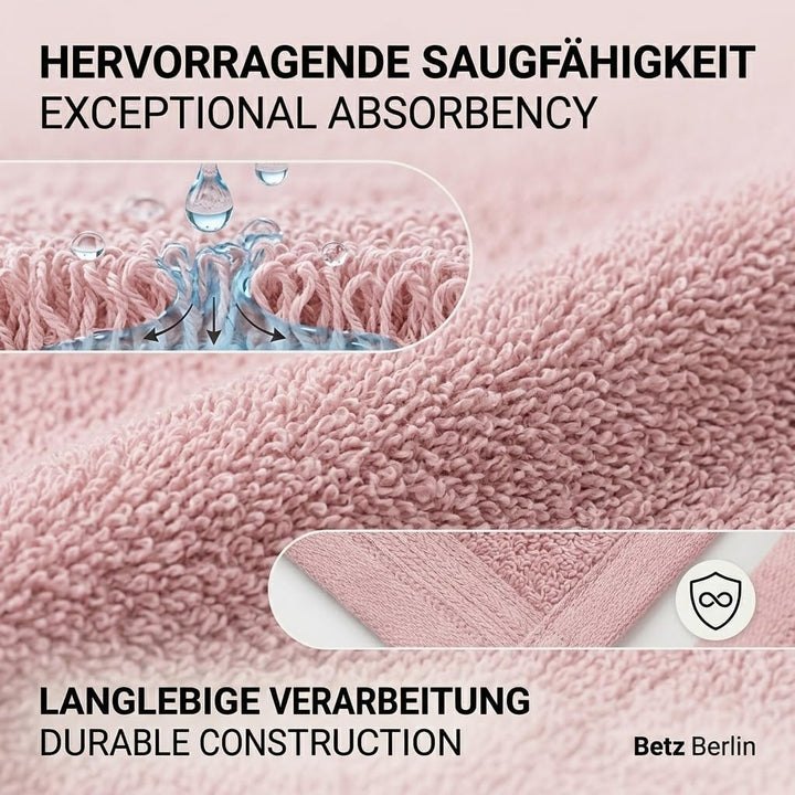 Betz Berlin 6er Set 2X Maxi Duschtuch 100 x 150 cm 4X Handtuch 50 x 100 cm 100% Baumwolle Farbe Lotu