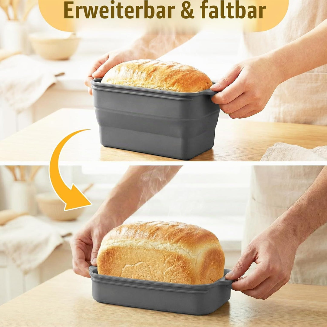 Brotbackform Silikon mit Deckel, BPA-Freie, Antihaftbeschichtete, Flexible Backform, Hitzebeständige