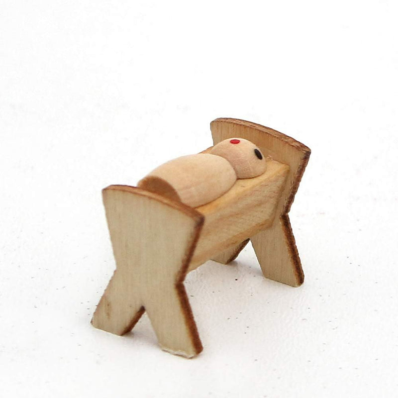 Dekohelden24 Holz Krippenfiguren als 10er Set, Masse L/B/H: 1,7 x 2,8 x 5 cm., VSGWK89, Natur/Braun,