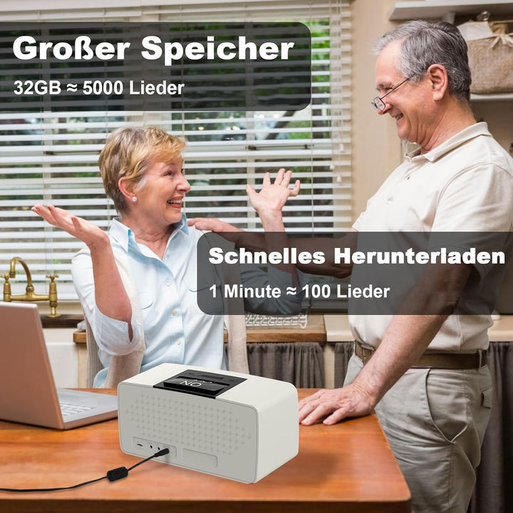 Einfacher Musikplayer für Senioren – Grosse Tasten Musik Player für Demenzkranke, Einfache Bedienung
