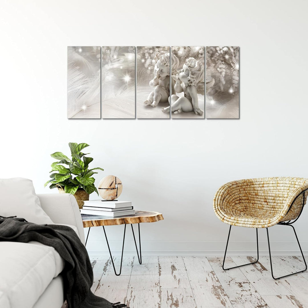 Runa Art Bild Engel Wandbilder auf Vlies Leinwand 5 Teilig Wanddekoration Wohnzimmer Schlafzimmer 02