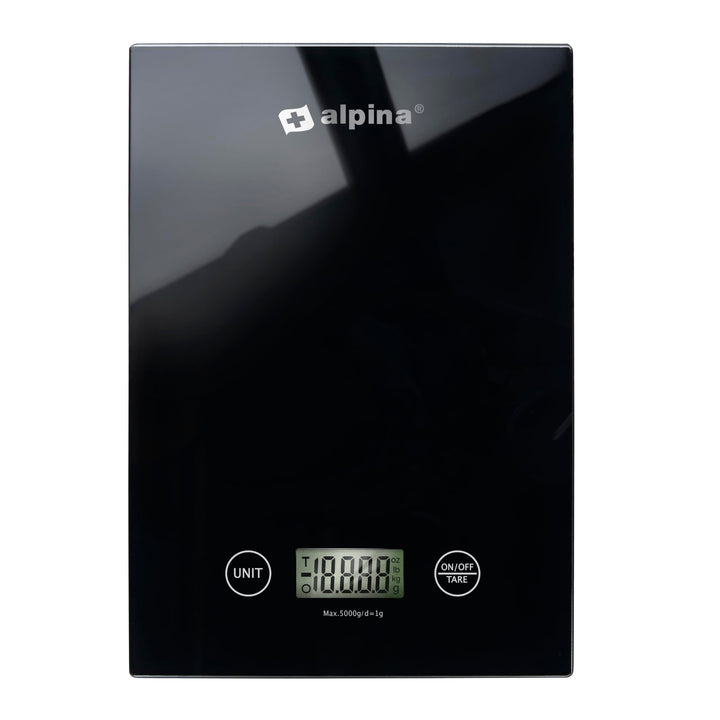 alpina Küchenwaage Digital - Küchenwage in g, lb, oz und ml - Präzision Wage mit Tara-Funktion - Küc