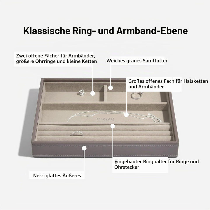 Stackers Classic Nerzgrau Klassisch Schmuckschatulle - 5 Mink, Mink