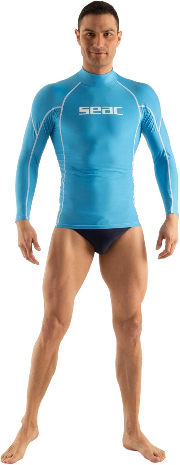 Seac RAA Long Evo Man Rash Guard UV-Schutz-Shirt zum Schnorcheln und Schwimmen Langarm für Herren XS
