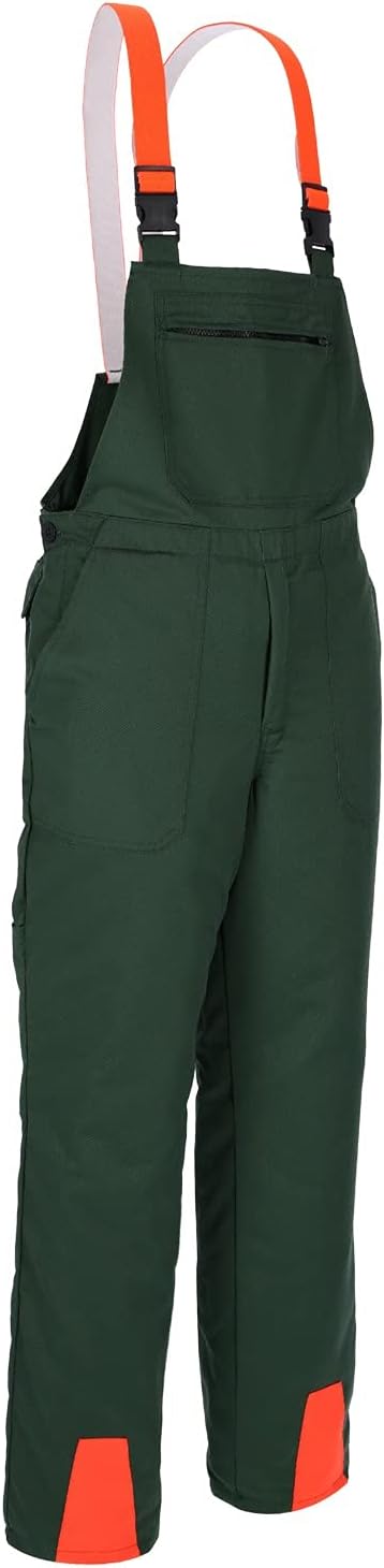 Profi Schnittschutzlatzhose KWF Latzhose Schnittschutzhose Forsthose- Gr. 46, Grün Orange, 46
