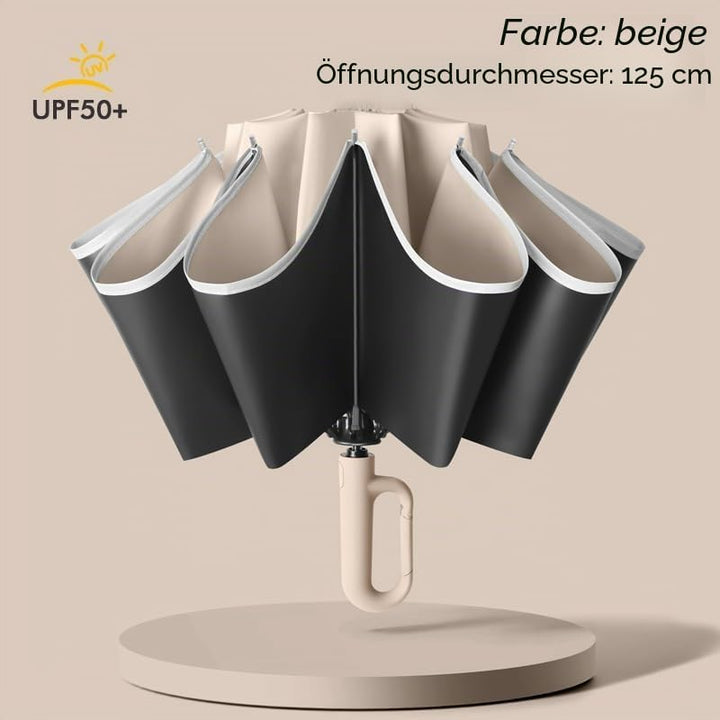 WULUN Automatischer Faltschirm, Reverse Faltschirm, Verstärkte 10-Rippen, Winddichter Regenschirm, M