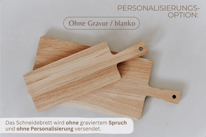 Schneidebrett Eiche mit Gravur personalisiert, 2 Grössen 39L x 13B cm, 39L x 13B cm