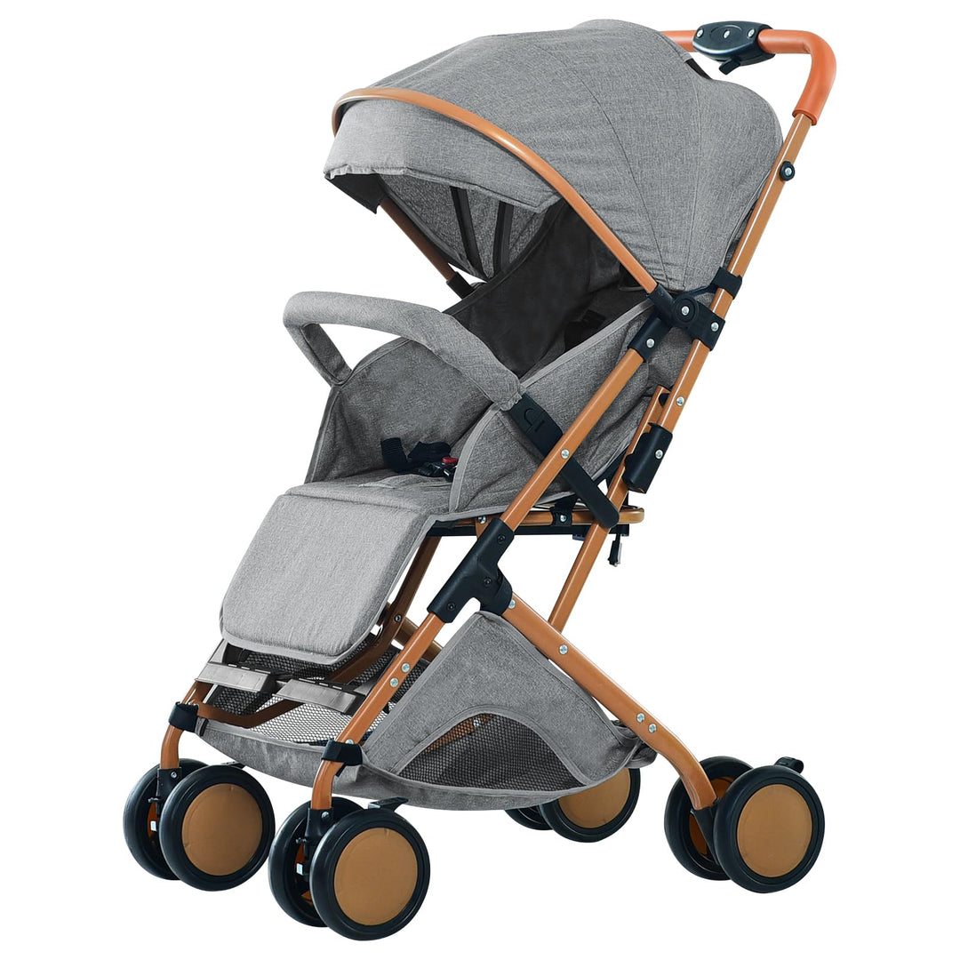 Ultrakompakter Kinderwagen von 0 bis 6 Jahren, Reisewagen mit 5-Punkt-Sicherheitsgurt, kompakt und n
