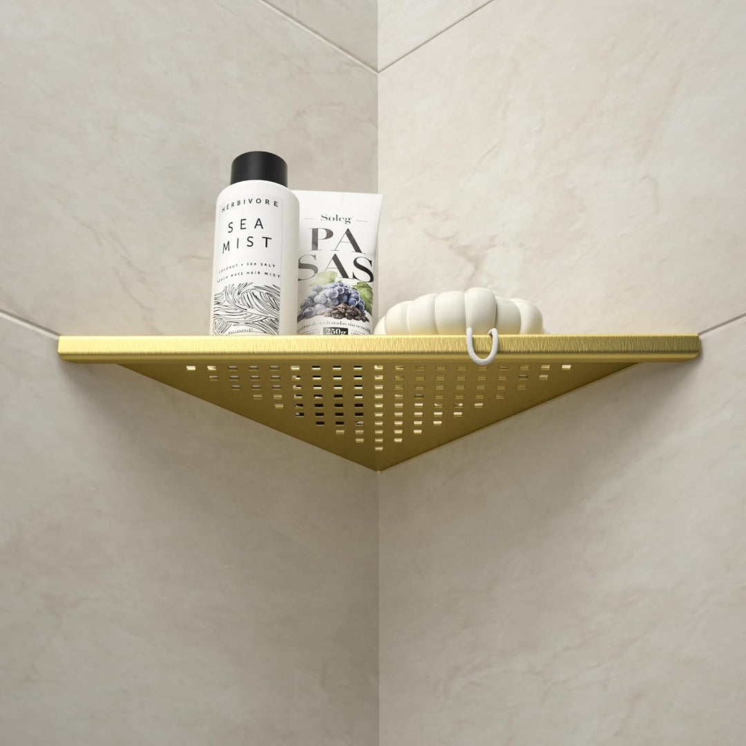 Eck Duschregal, Edelstahl 304 Badezimmerregal aus Stahl mit Gitterdesign für geflieste Wände, Einbau