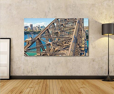 islandburner Bild Bilder auf Leinwand Harbour Bridge Sydney Australien 1p XXL Poster Leinwandbild Wa