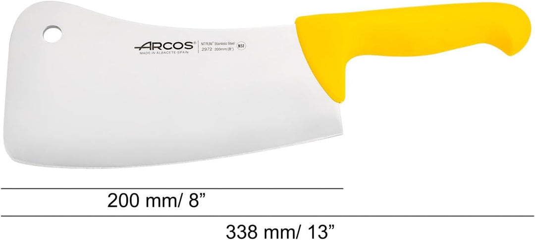 Arcos Serie 2900 - Hackmesser Metzgermesser - Klinge Nitrum Edelstahl 200 mm - HandGriff Polypropyle