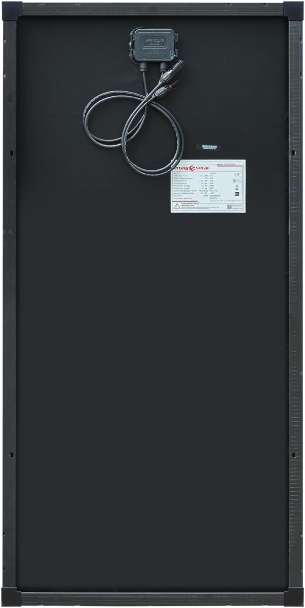 enjoy solar® 150W 12V Monokristallines Solarmodul mit HPBC-Technologie - 25% Hocheffizienz, 182mm So