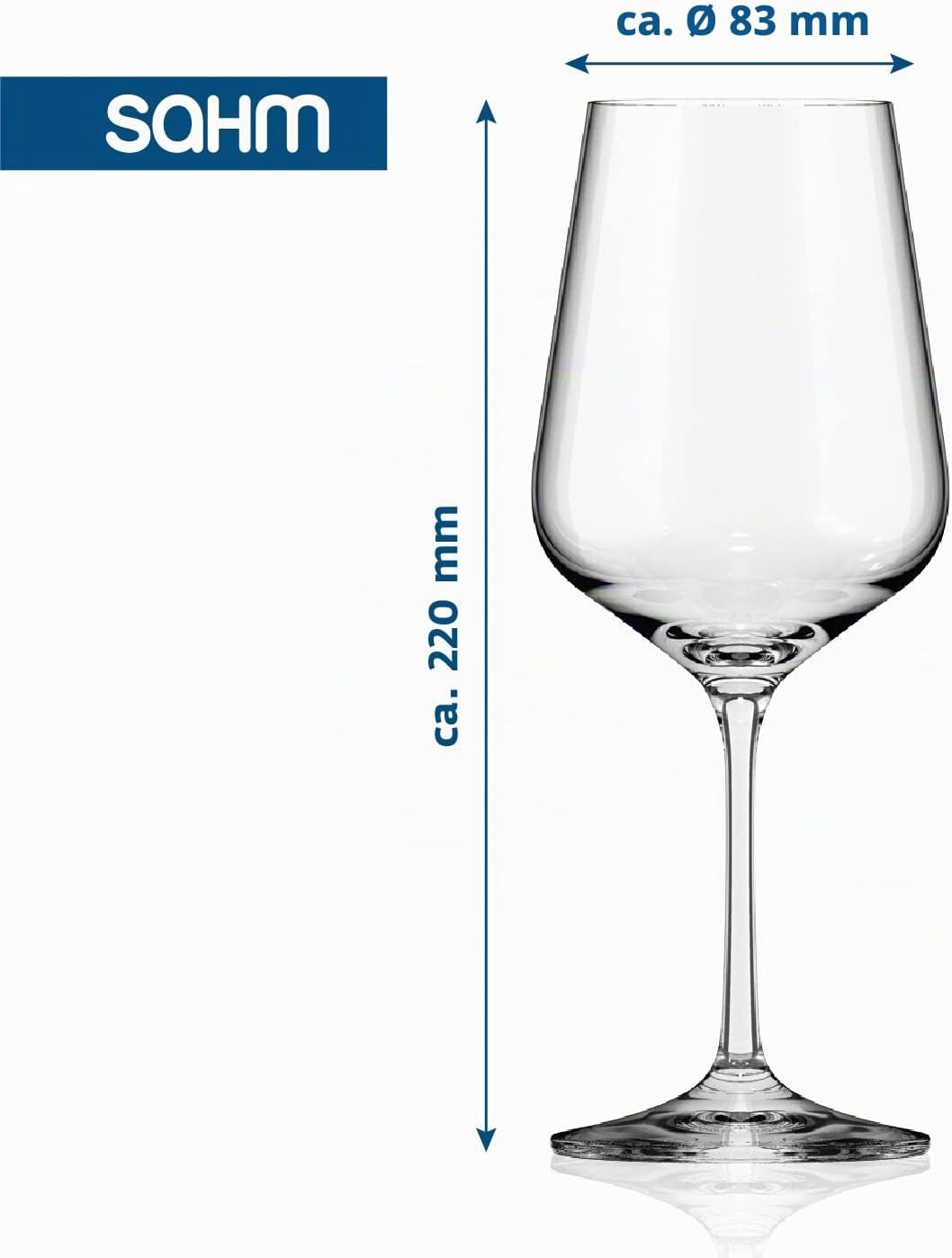 Sahm Weingläser Weisswein Set (6 STK) - 360 ml Weissweingläser - Spülmaschinengeeignet - Langlebiges