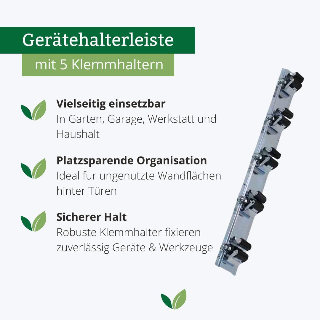 Galaflor Geräteleiste aus Metall mit 5 Klemmen (Kunststoff), Masse: 50x50 cm, Halterung für Geräte u