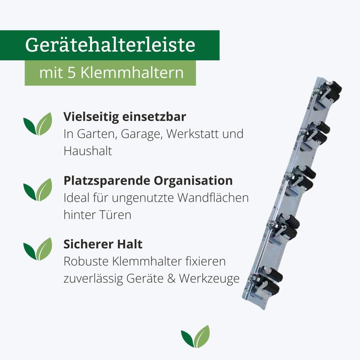 Galaflor Geräteleiste aus Metall mit 5 Klemmen (Kunststoff), Masse: 50x50 cm, Halterung für Geräte u