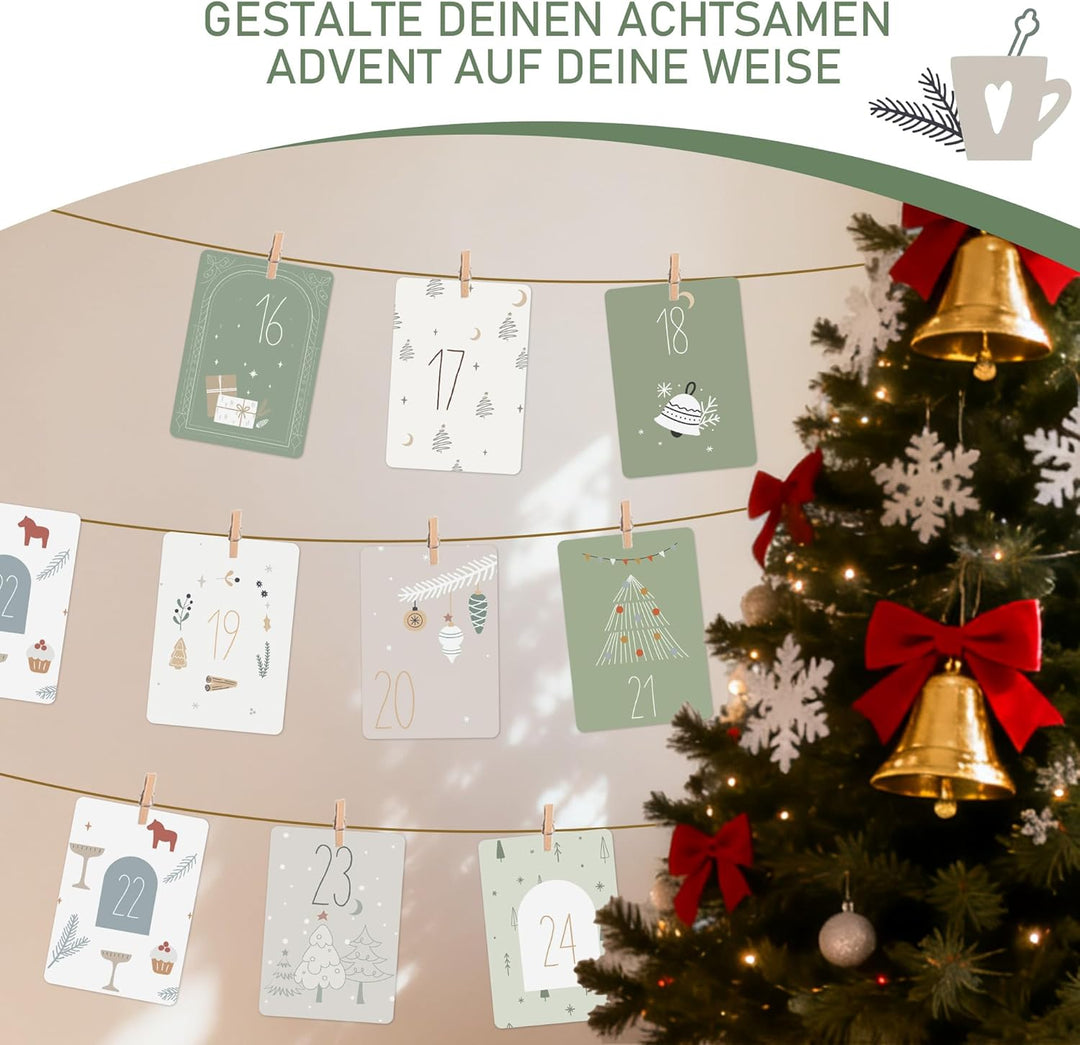 Achtsamkeit Adventskalender 2025 für Frauen – 24 inspirierende Karten mit Zitaten, Affirmationen & A