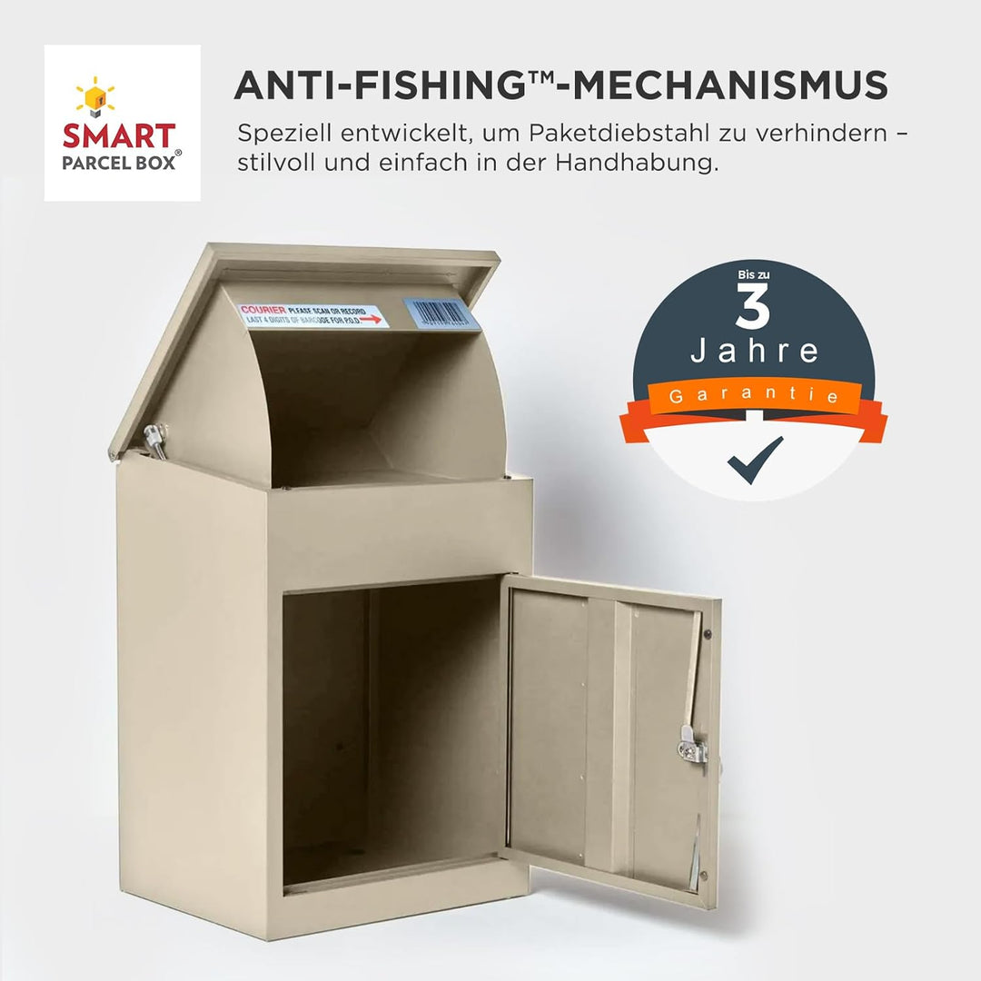 Smart Parcel Box, mittelgrosser Paketbriefkasten mit Paketfach und Briefkasten, sicherer Paketkasten