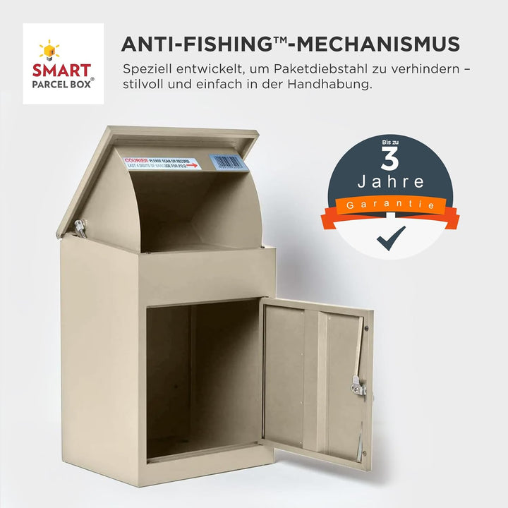 Smart Parcel Box, mittelgrosser Paketbriefkasten mit Paketfach und Briefkasten, sicherer Paketkasten