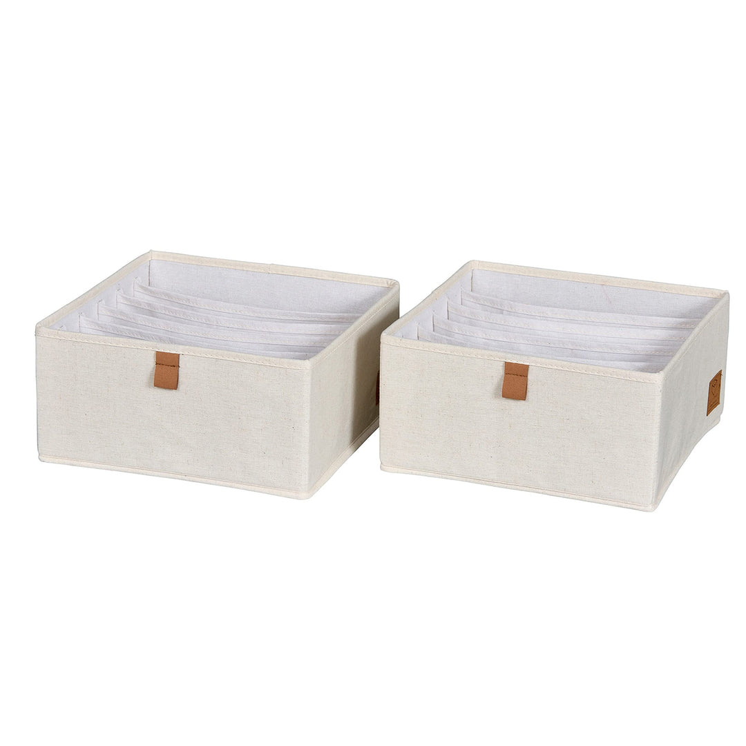 LOVE IT STORE IT Premium Schubladenbox 2-teilig - Kleiderschrank Organizer aus Stoff - Verstärkt mit