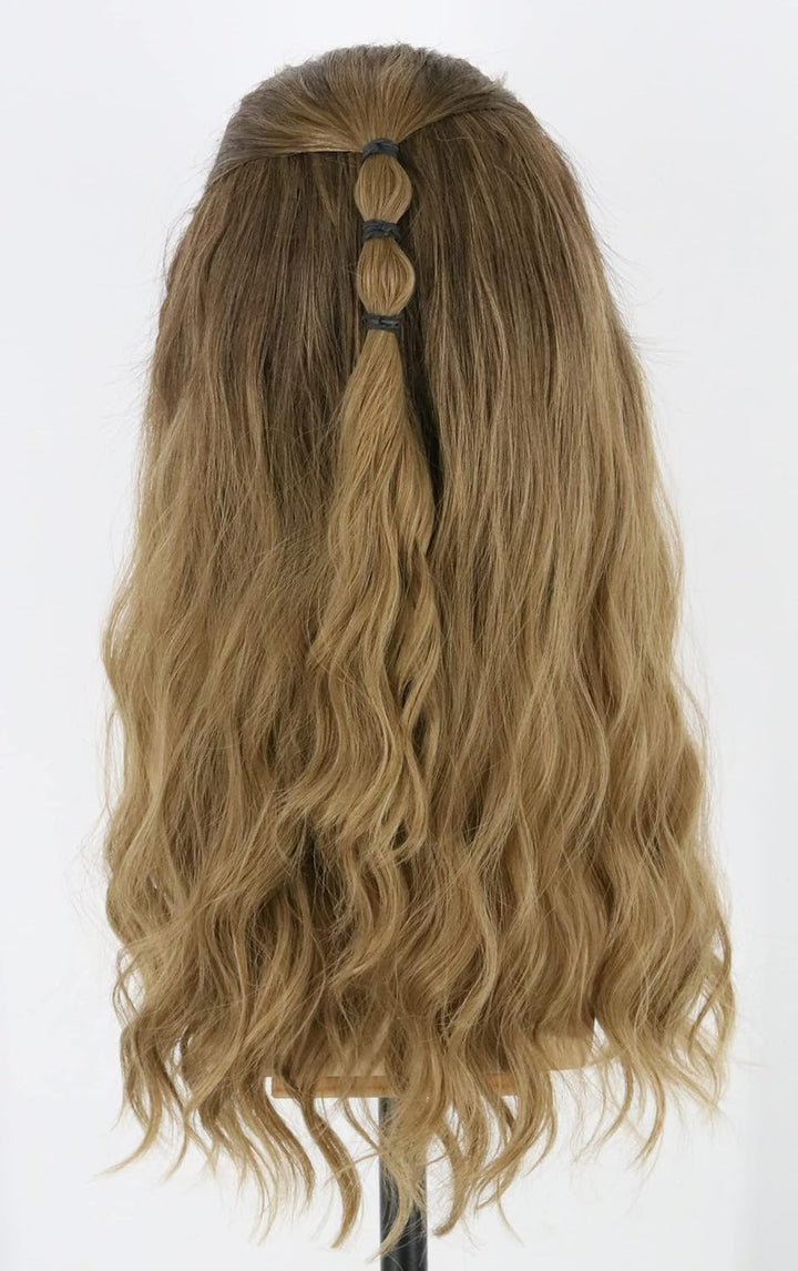 Topcosplay Perücke für Herren Lang lockige Aschblond Perücke für Cosplay Halloween Kostüm
