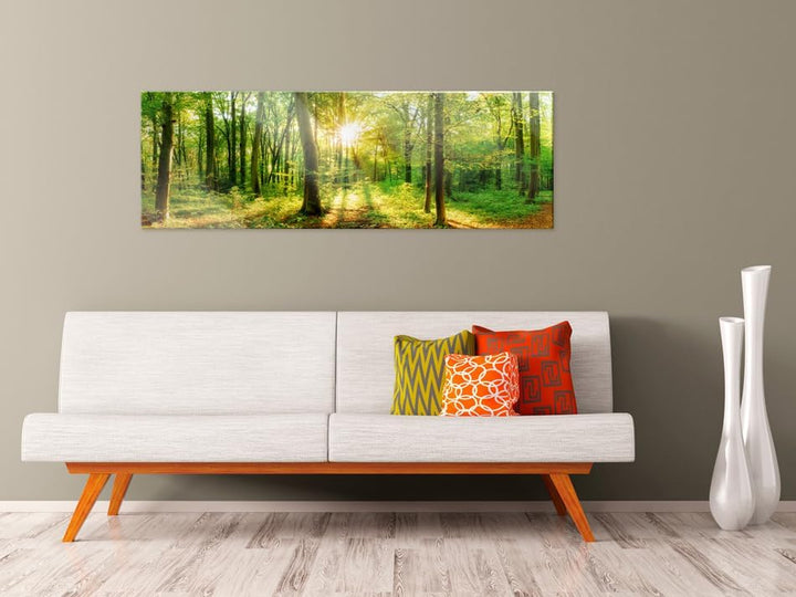 murando Acrylglasbild Wald 120x40 cm 1 Teile Wandbild auf Acryl Glas Bilder Kunstdruck Moderne Wandd