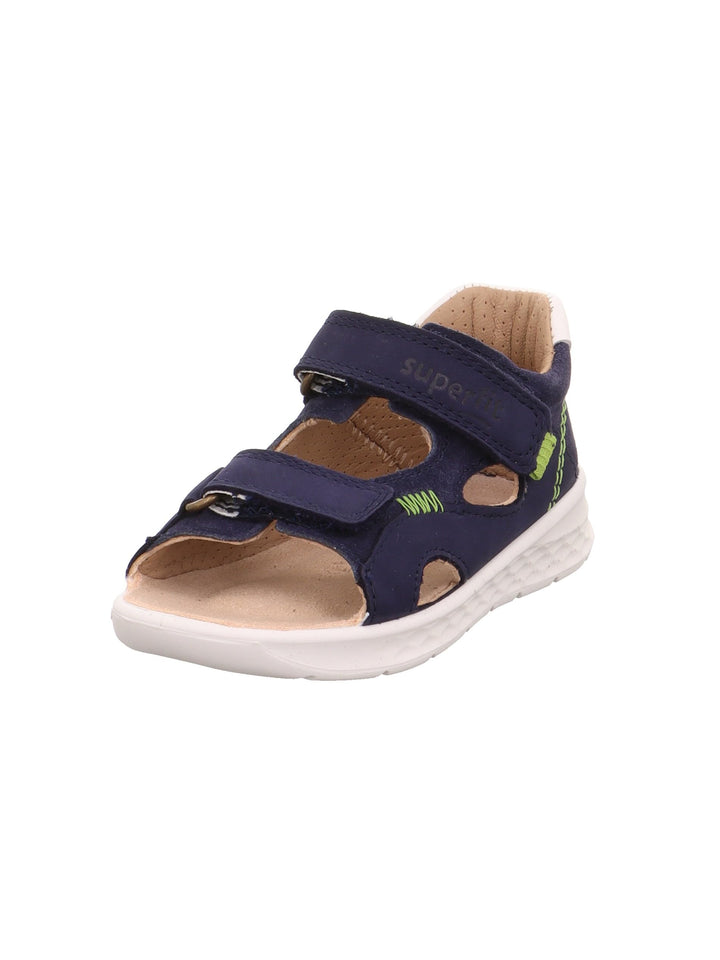 Superfit Baby Jungen Lagoon Sandale Knöchelriemen, 19 EU Weit Blau Hellgrün 8020