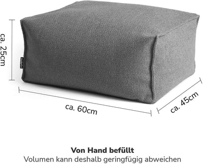 mokebo Pouf oder Hocker aus Recyclingstoff 'Der Ruhestifter', Sitzhocker oder Sitzpouf mit EPS-Perle