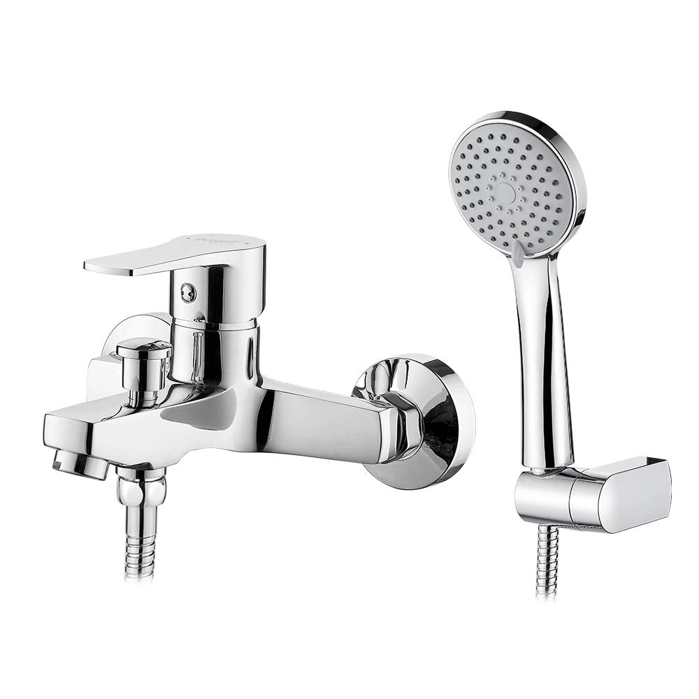 Ibergrif Star - Einhebel Badewannenarmatur Set, Wannenbatterie mit Duschkopf, Duschkopfhalter, und B