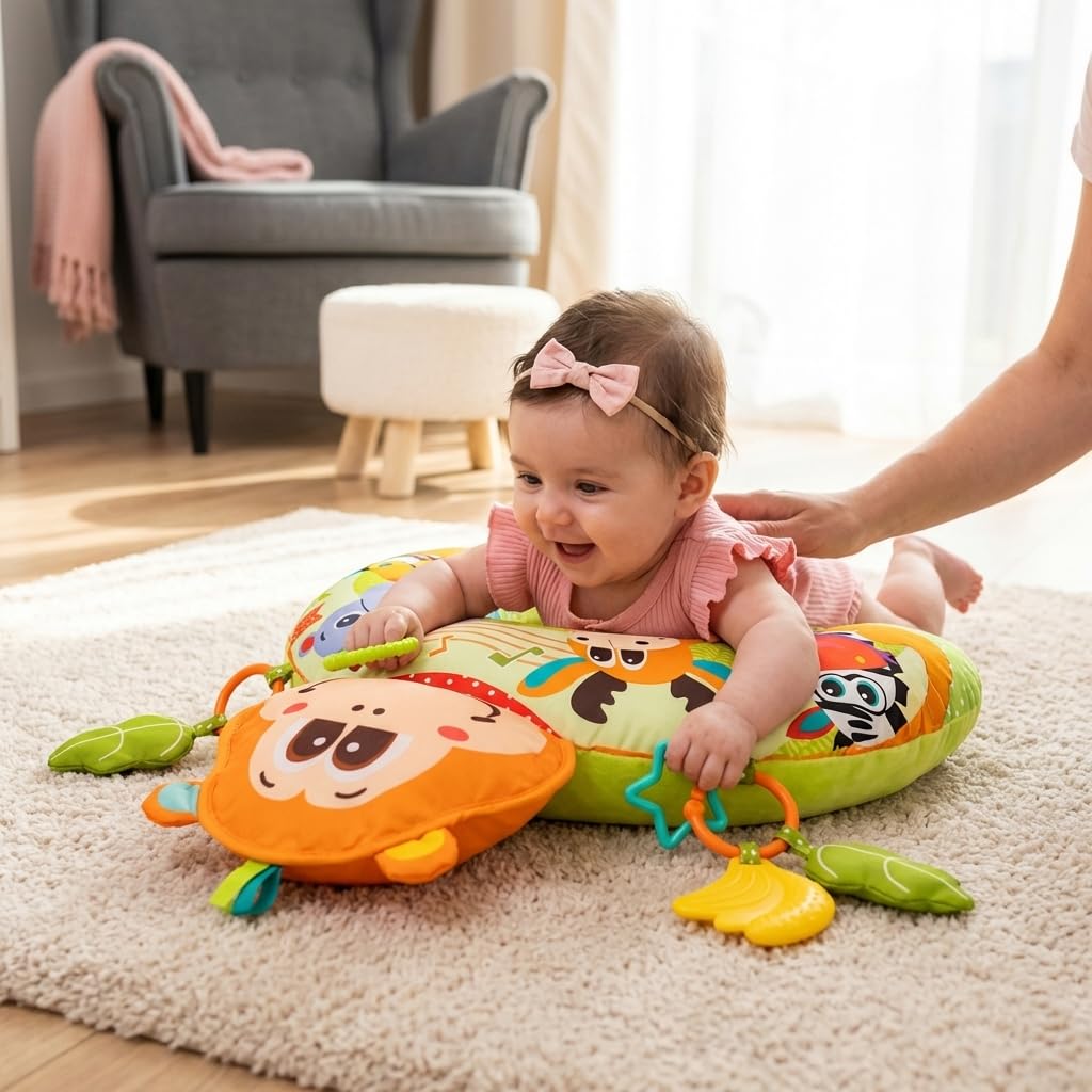 BALIBAZOO Tummy Time Bauchlage Kissen Baby - BPA-Frei Spielkissen ab 0+ Monaten - Sensorisch Bauchki