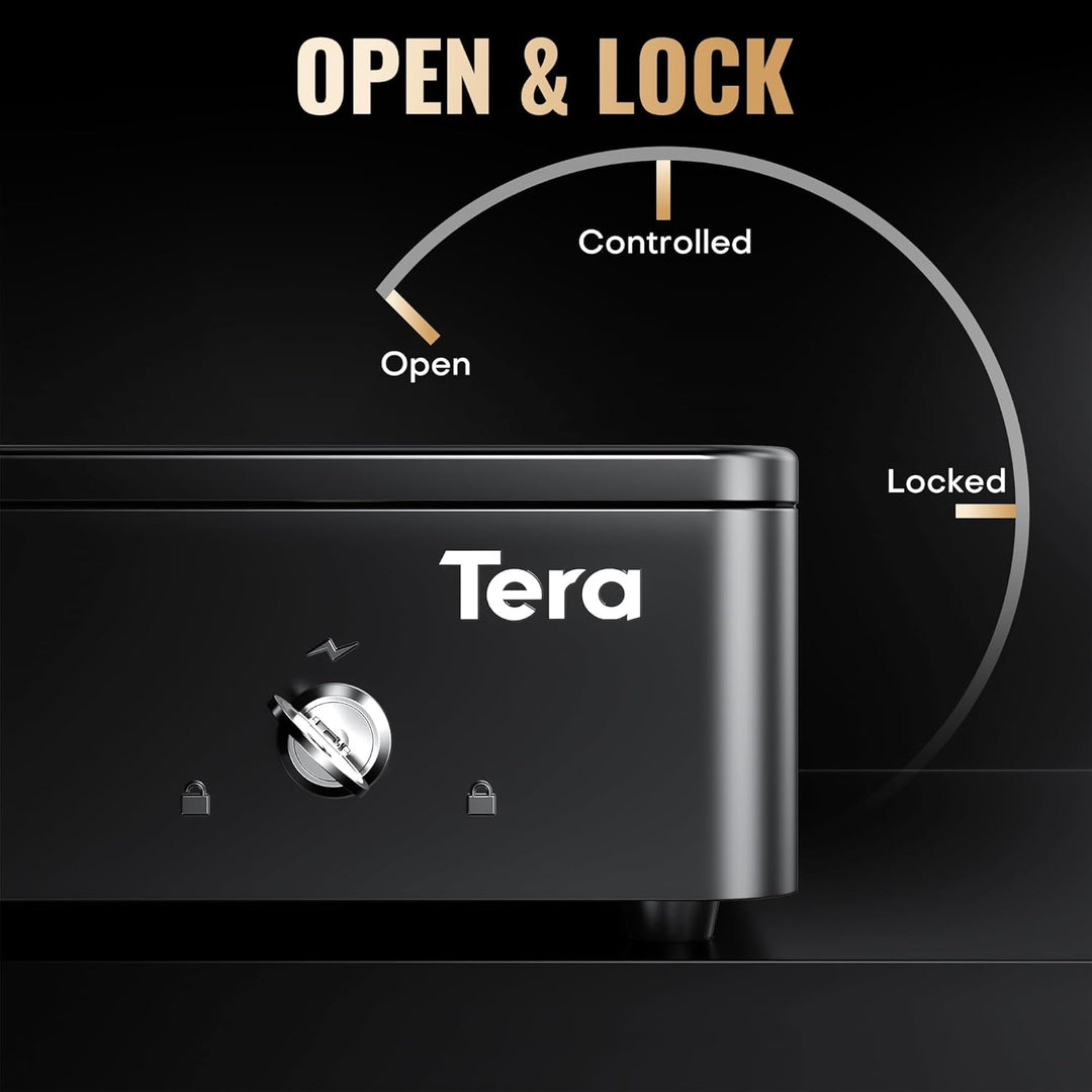 Tera Elektronische Kassenschublade mit 1 Herausnehmbarem Münzfach, geldscheine Geldlade touch, 4 Gel