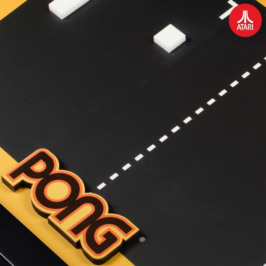 Offizielle Atari 3D-Wandkunst, authentische Pong-Kollektion für Gaming-Setup, Gamer-Tapete, Spielzim
