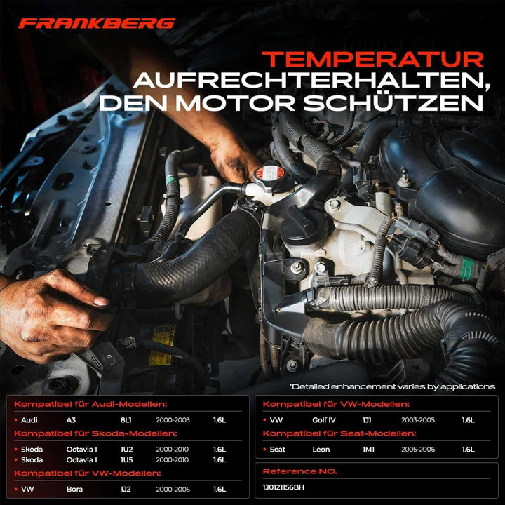 Frankberg Kühlerschlauch Kompatibel mit Golf IV 1J1 B-o-r-a 1J2 A3 8L1 Leon 1M1 Octavia I 1U2 1U5 1.