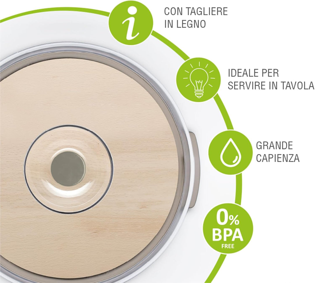 Cosmoplast 3-in-1-Käseteller/Kuchendeckel aus Holz Ideal zum Servieren auf dem Tisch oder in Buffetf