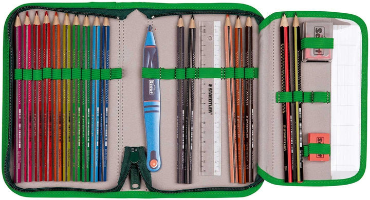 SCOUT Schulranzen Basic Neo Set 4-teilig Danger Dino grün