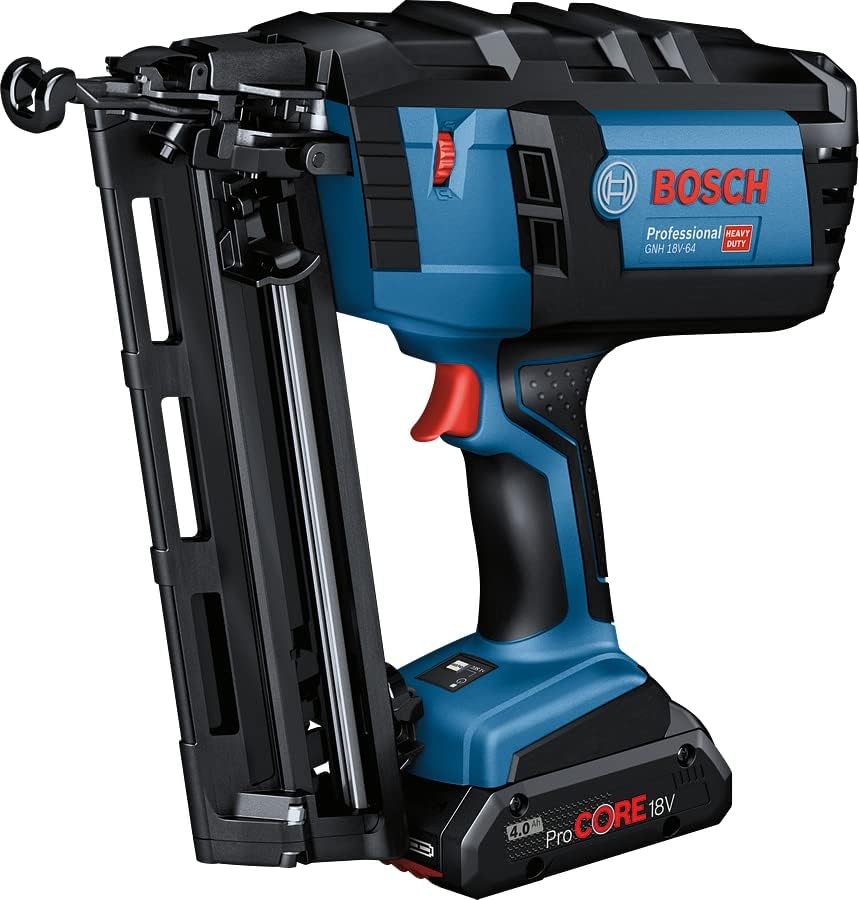 Bosch Professional 18V System Akku Nagler GNH 18V-64 (max. Nagel-Ø 1,6 mm, Nagellänge 64 mm, inkl. L