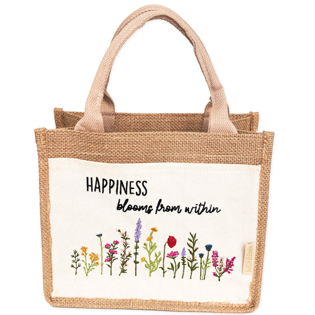 Papierdrachen Jutetasche Frühling - Geschenk und Dekoration zu Ostern - Happiness - Set 02 Frühling