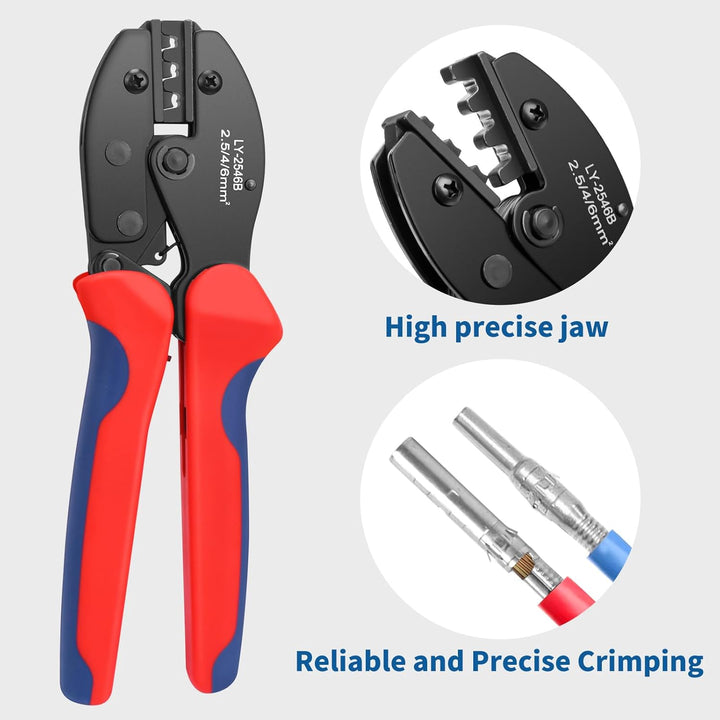 Elecoutek Solar Crimpzange Solarstecker Crimper Crimpwerkzeug 26-10 AWG für 2,5/4,0/6,0 mm² Solar Ka