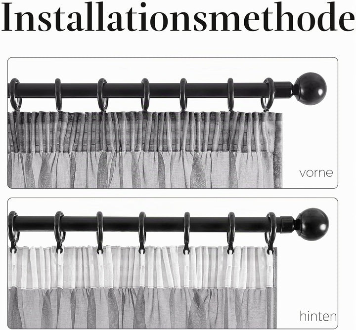 Topfinel Gardinen mit Kräuselband Grau Vorhänge Halbtransparent Voile Gardine Wohnzimmer Modern 140x