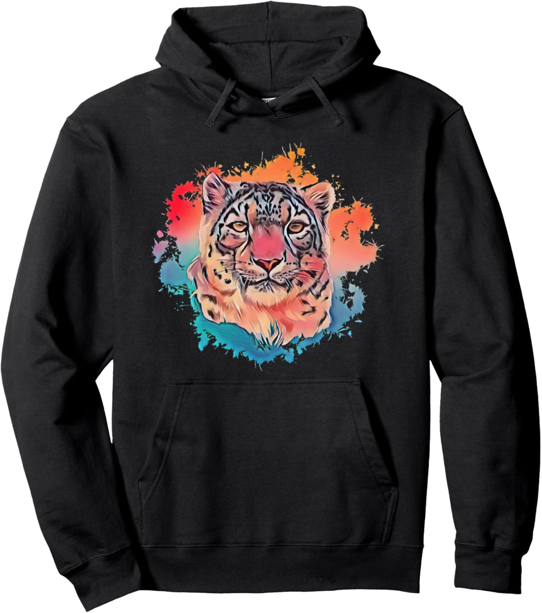Leopard Motiv Raubkatzen Afrika Katzen buntes Leoparden Pullover Hoodie