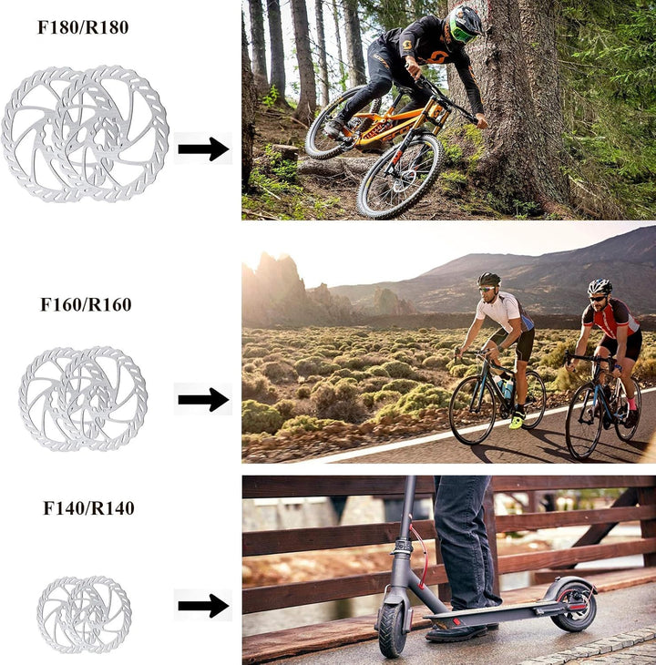 RUJOI Fahrrad-Scheibenbremsen-Kit, Vorder- und Hinterradsattel aus Aluminium, Fahrradbremshebel aus
