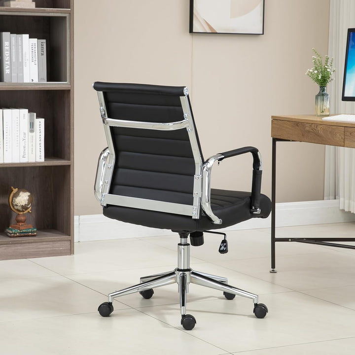 SVITA Office Comfort Bürostuhl Schreibtischstuhl Drehstuhl Chefsessel Kunstleder Schwarz Schwarz Kun