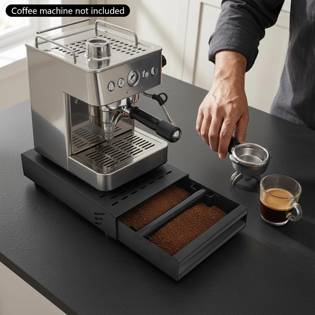 Kaffeesatz-Behälter, Edelstahl, 28x18x5cm, Schwarz