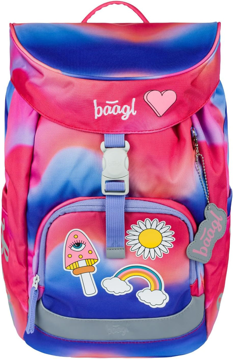 Baagl Schulranzen Jungen ab 1. Klasse, Airy Schultasche Set 5 -Teilig, Grundschule Schulrucksack für