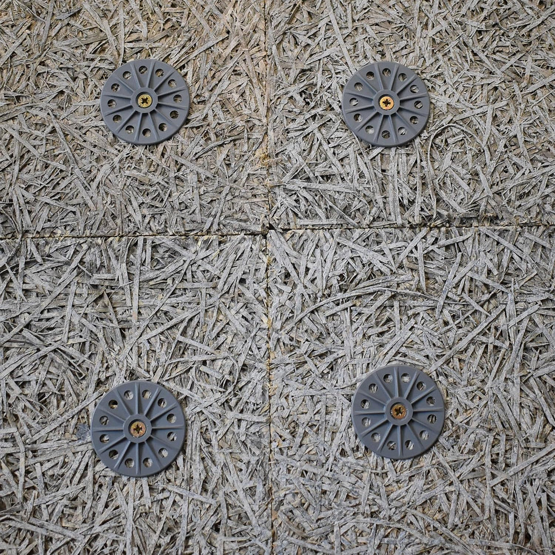 300 Stück 60mm verstärkte 30% Glasfaserscheiben zur Befestigung von starren Dämmplatten, mittelgrau,