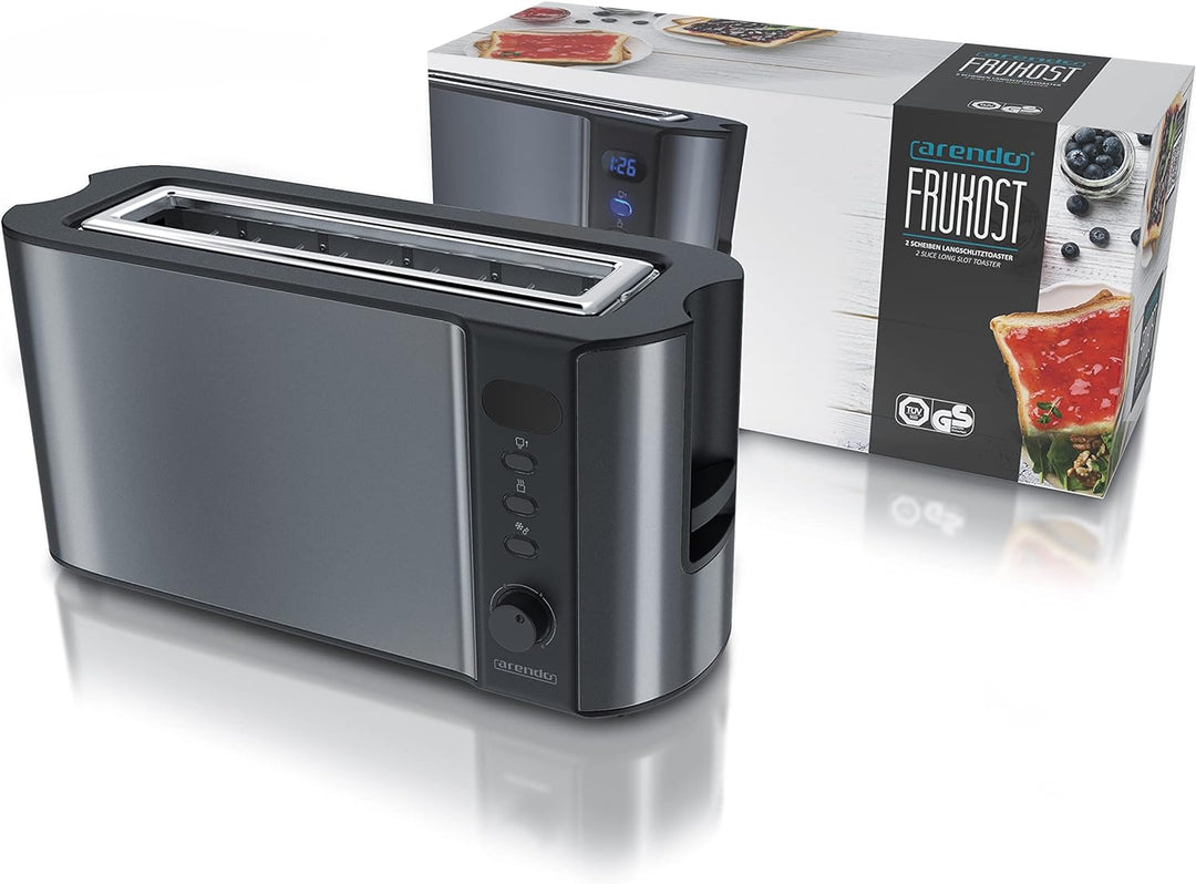 Arendo - Automatik Toaster Langschlitz - Defrost Funktion - Wärmeisolierendes Doppelwandgehäuse - in