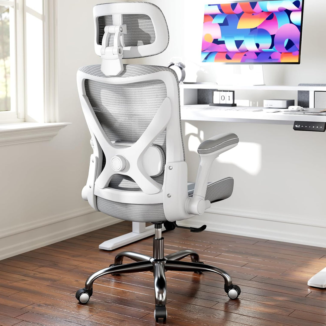 TRALT Ergonomischer Bürostuhl - Office Chair Bürostuhl PU-Leder Verstellbarer Lendenwirbelstütze Des