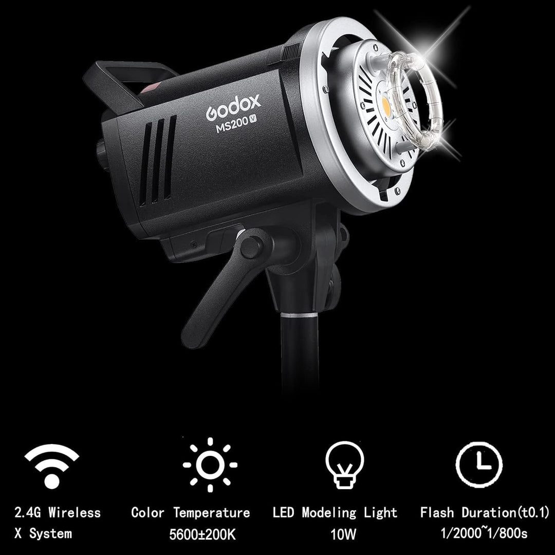 Godox MS300-V GN58 300W Studioblitz, COD LED Modellierlampe, 2.4G Wireless X System 5600K Monolight
