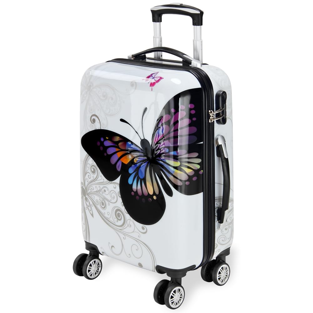 Monzana® Reisekoffer Hartschalenkoffer Trolley Koffer | ABS | PC beschichtet | Teleskopgriff | gummi
