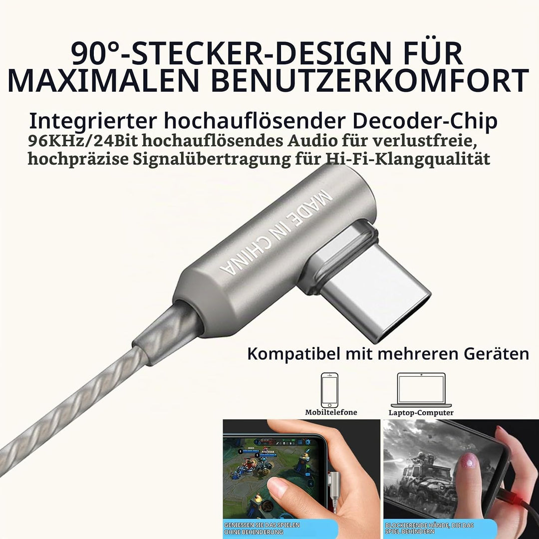 SoundMAGIC E80D Typ-C Ohrhörer mit Mikro, High-Res-DAC, Hi-Fi, Dunkelsilber | Glasklare Anrufe, High